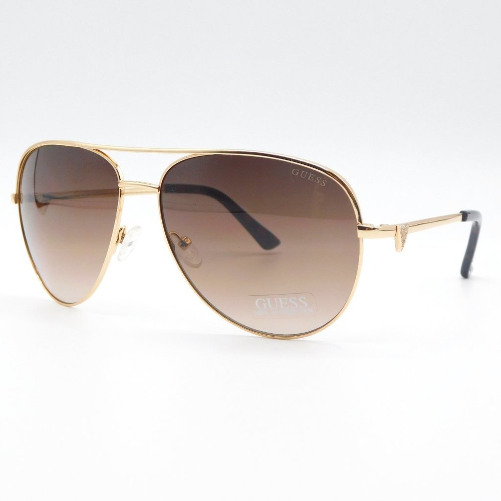 NEW GUESS GU6098 32F GOLD BROWN GRADIENT AVIATOR WOMEN'S SUNGLASSES 64-1… - Picture 5 of 11